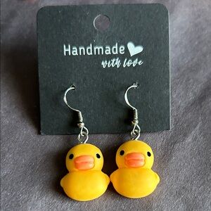 Handmade Yellow Duck Earrings for Kids and adults. Add some fun to any outfit!